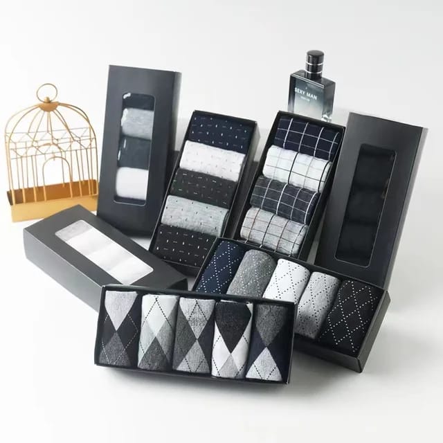 5 Pairs Gifts Box Breathable Business Men Socks